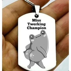 Miss Twerking Champion Frog Hot Cute Sexy Body Funny Art Keychain
